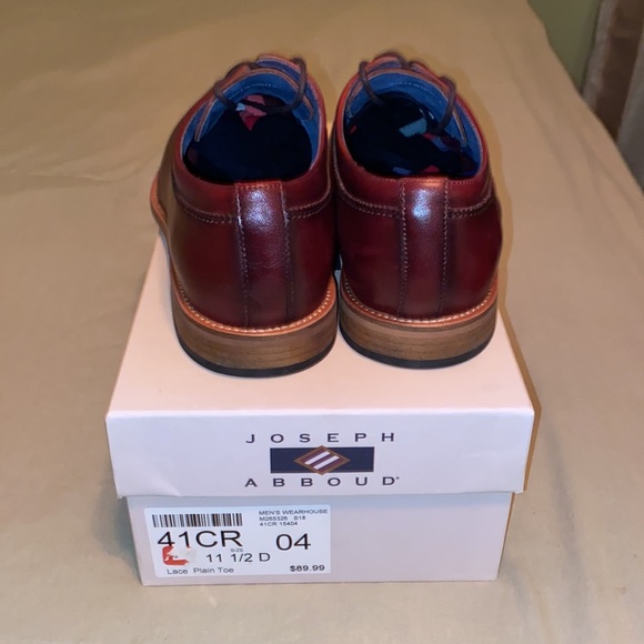 Joseph Abboud Burgundy dress shoes used 1 time size 12 like brand new - Picture 4 of 6